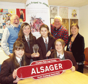 Alsager-School-and-station-volunteers-celebrate-awards-for-the-Bee-Friendly-project